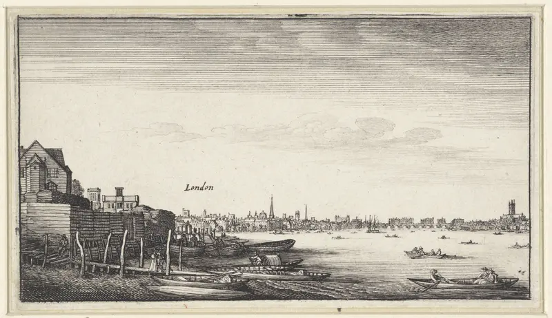 Londen gezien over de Theems vanuit Milford Stairs Wall Art by Wenceslaus Hollar - High-Resolution Digital Print