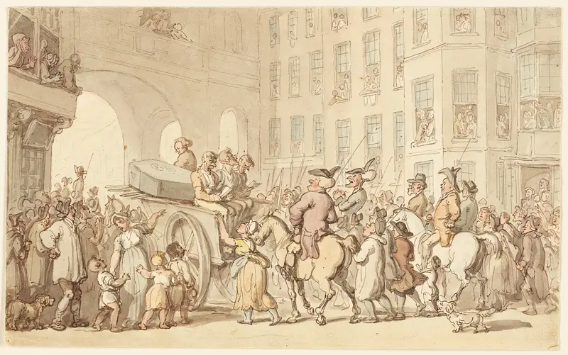London Scene: Malefactors on Their Way to Tyburn Wall Art by Thomas Rowlandson - High-Resolution Digital Print