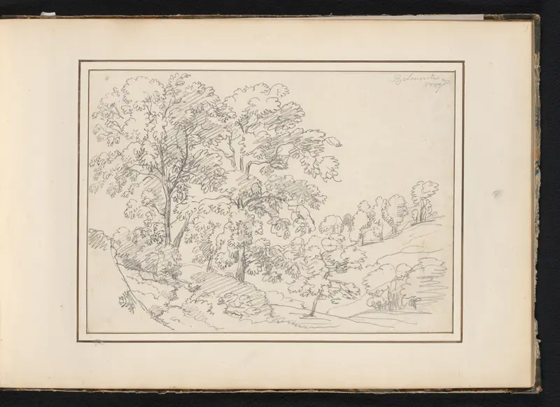 Loofbomen in heuvellandschap te Belmonte Wall Art by Unknown - High-Resolution Digital Print