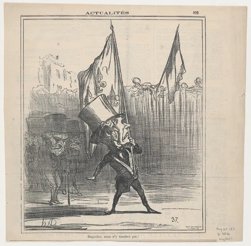 Look, but don't touch!, from 'News of the day,' published in Le Charivari, August 25, 1871 Wall Art by Honoré Daumier - High-Resolution Digital Print