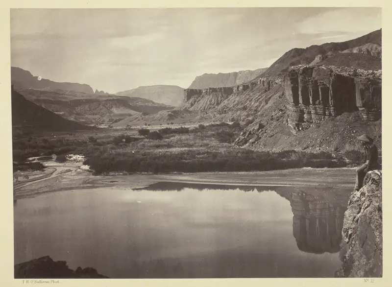 Looking Across the Colorado River to the Mouth of Paria Creek Wall Art by Timothy O'Sullivan - High-Resolution Digital Print