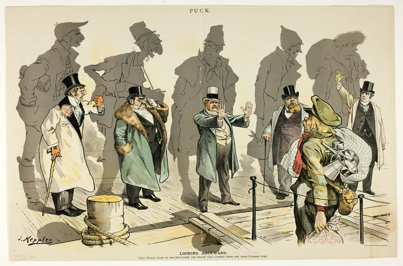 Looking Backward, from Puck Wall Art by Joseph Keppler - High-Resolution Digital Print