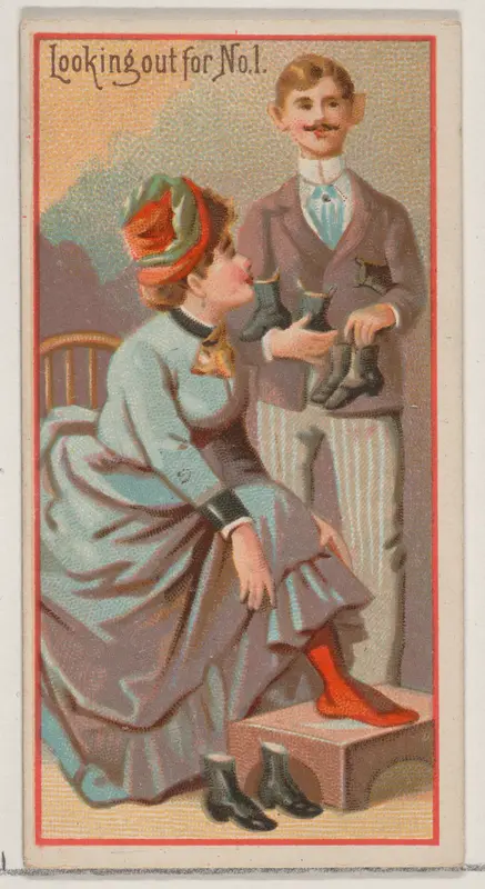 Looking Out for Number One, from the Jokes series (N87) for Duke brand cigarettes Wall Art by W. Duke, Sons & Co. - High-Resolution Digital Print