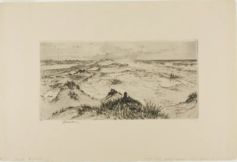 Looking Over the Sand Dunes - Easthampton Wall Art by Thomas Moran - High-Resolution Digital Print