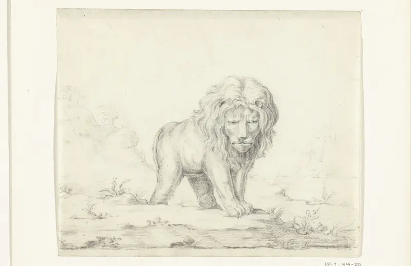 Lopende leeuw, van voren Wall Art by Jean Bernard - High-Resolution Digital Print