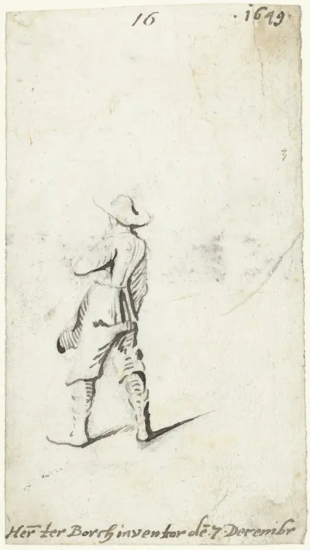 Lopende man, van achteren Wall Art by Unknown - High-Resolution Digital Print