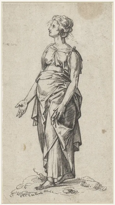 Lopende vrouw, naar links Wall Art by anonymous - High-Resolution Digital Print