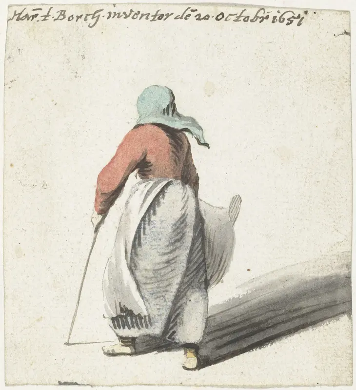 Lopende vrouw, van achteren Wall Art by Unknown - High-Resolution Digital Print
