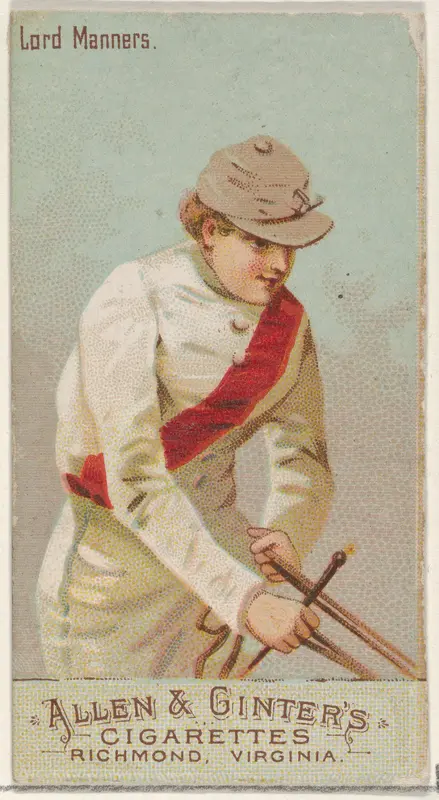 Lord Manners, from the Racing Colors of the World series (N22b) for Allen & Ginter Cigarettes Wall Art by Allen & Ginter - High-Resolution Digital Print