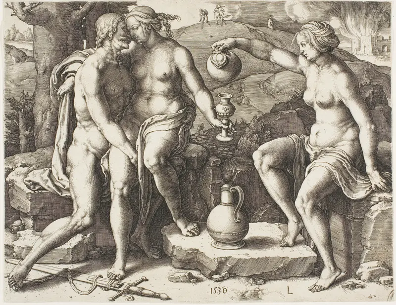 Lot and his Daughters Wall Art by Lucas van Leyden - High-Resolution Digital Print