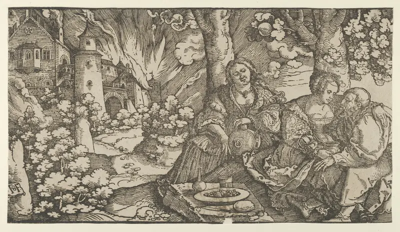 Lot and his Daughters Wall Art by Hans Schäufelein - High-Resolution Digital Print
