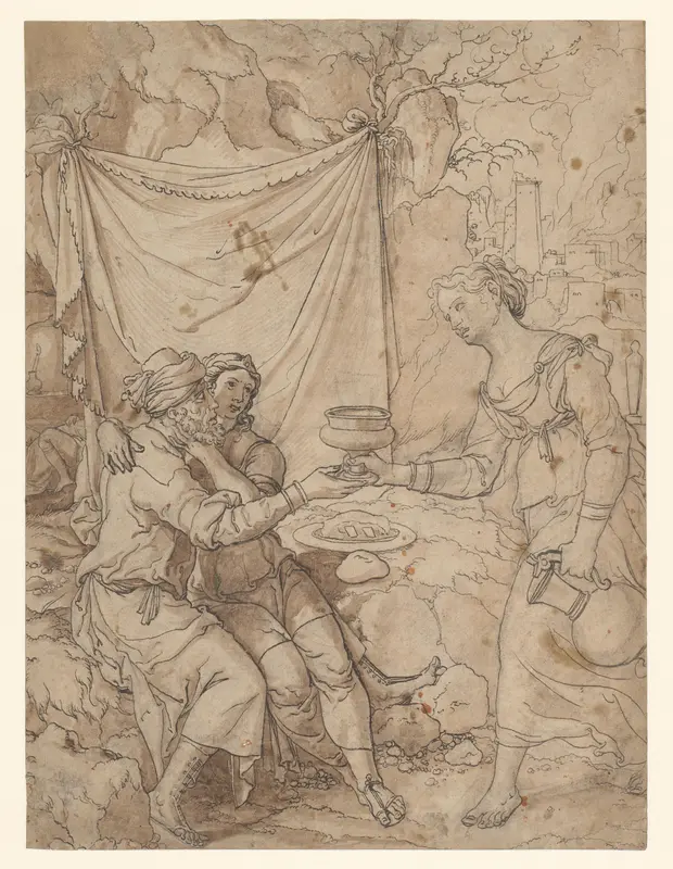Lot en zijn dochters Wall Art by Jan Swart van Groningen - High-Resolution Digital Print