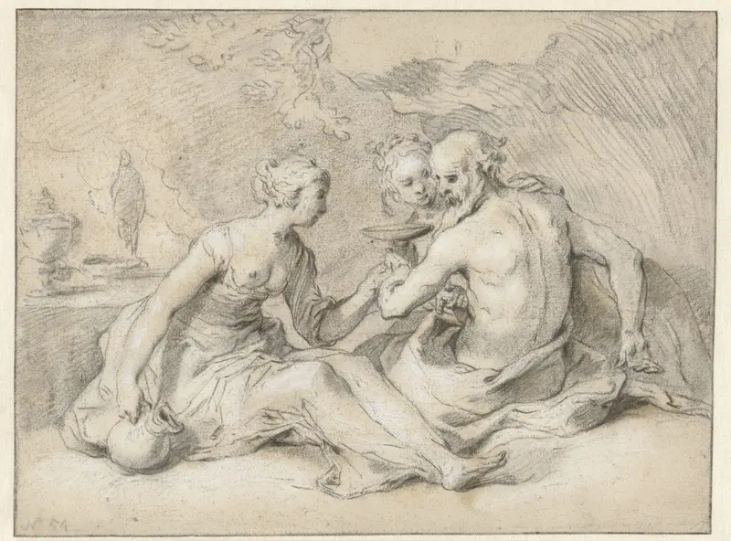 Lot en zijn dochters Wall Art by Abraham Bloemaert - High-Resolution Digital Print