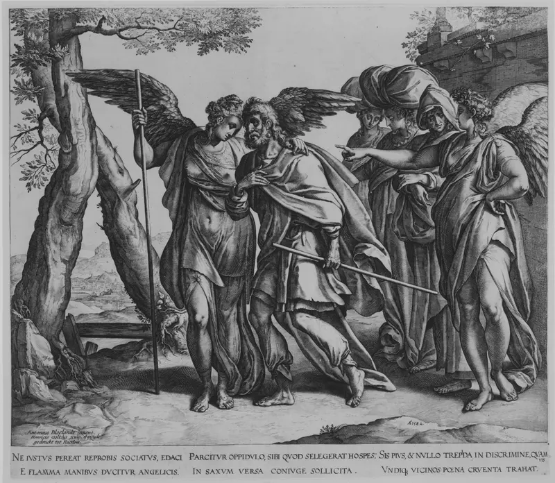 Lot's Flight from Sodom Wall Art by Hendrick Goltzius - High-Resolution Digital Print