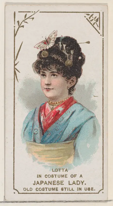 Lotta in the Costume of a Japanese Lady, from the set Actors and Actresses, First Series (N70) for Duke brand cigarettes Wall Art by W. Duke, Sons & Co. - High-Resolution Digital Print