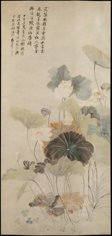 Lotuses on a summer evening