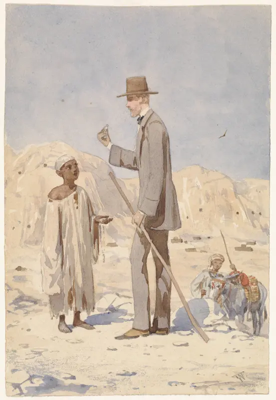 Louis Philippe Albert d'Orleans, bij een opgraving in Egypte Wall Art by Willem de Famars Testas - High-Resolution Digital Print