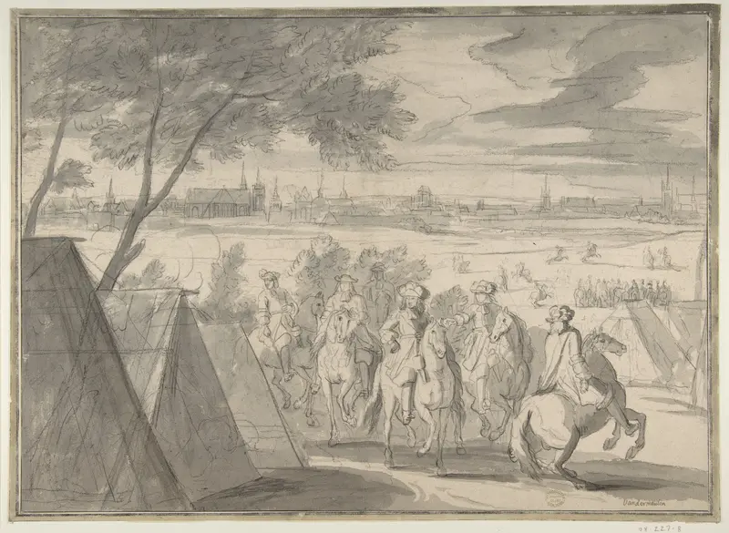 Louis XIV at the Siege of Douai, Seen from the South-East (July 1–6, 1667) Wall Art by Adam Frans van der Meulen - High-Resolution Digital Print