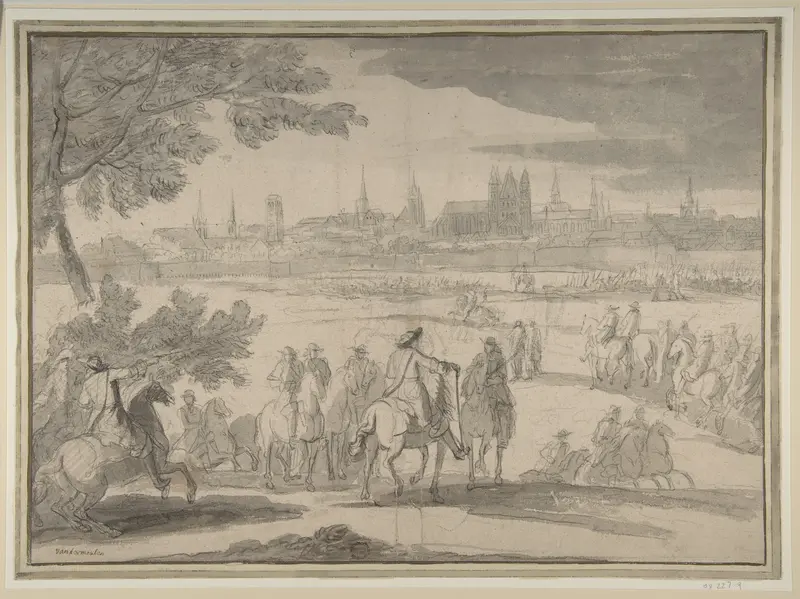 Louis XIV at the Siege of Tournai, Seen from the North-East (June 21–25, 1667) Wall Art by Adam Frans van der Meulen - High-Resolution Digital Print