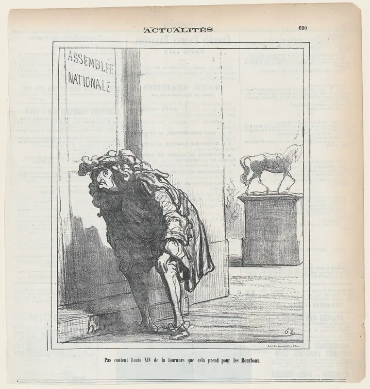 Louis XIV troubled at the prospects for the Bourbons, from 'News of the day,' published in "Le Charivari" Wall Art by Honoré Daumier - High-Resolution Digital Print