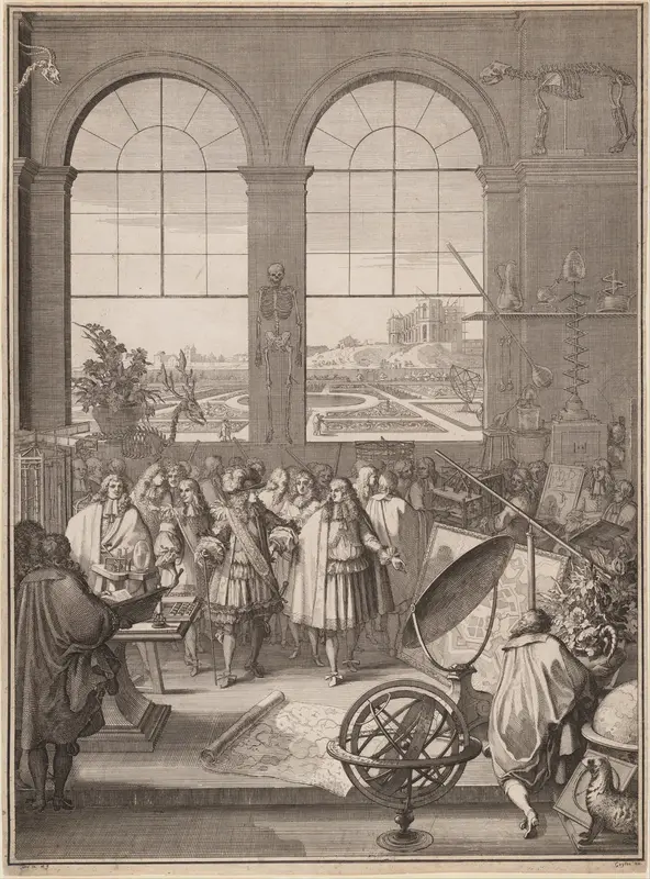 Louis XIV Visiting the Royal Academy of Sciences Wall Art by Sébastien Leclerc I - High-Resolution Digital Print