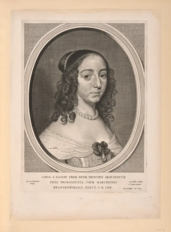 Louise Henrietta, Princess of Orange Nassau, from Nine Portraits Wall Art by Cornelis Visscher - High-Resolution Digital Print