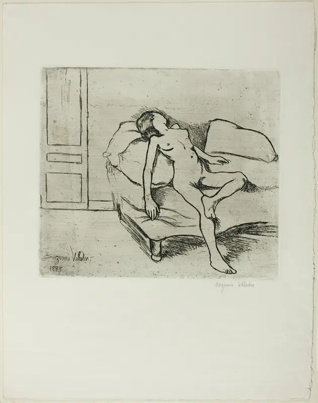 Louise Nude on a Sofa Wall Art by Suzanne Valadon - High-Resolution Digital Print