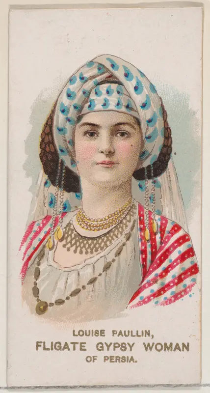 Louise Paullin as Fligate Gypsy Woman of Persia, from the set Actors and Actresses, Second Series (N71) for Duke brand cigarettes Wall Art by W. Duke, Sons & Co. - High-Resolution Digital Print