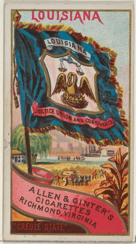Louisiana, from Flags of the States and Territories (N11) for Allen & Ginter Cigarettes Brands Wall Art by Allen & Ginter - High-Resolution Digital Print