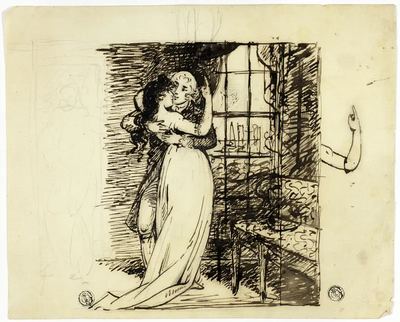 Lovers in a Room Wall Art by John Downman - High-Resolution Digital Print