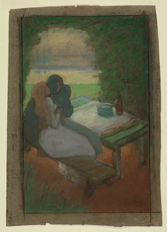 Lovers in an Arbor Wall Art by Henri-Gabriel Ibels - High-Resolution Digital Print
