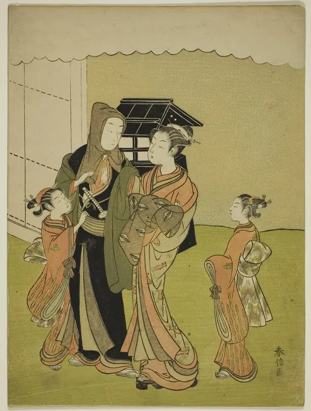 Lovers Parting in the Morning Wall Art by Suzuki Harunobu - High-Resolution Digital Print