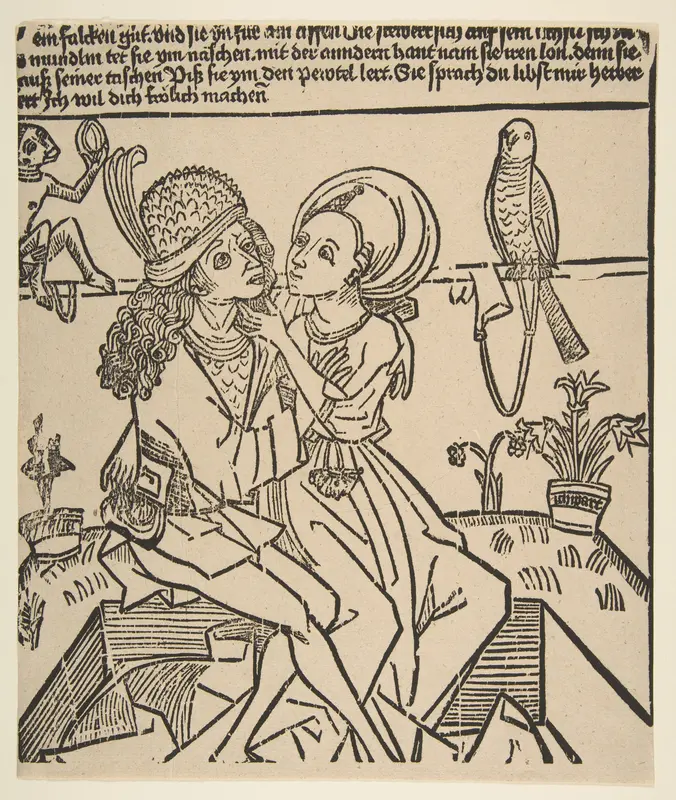 Lovers (Schr. 1976) Wall Art by Anonymous, German, 15th century - High-Resolution Digital Print