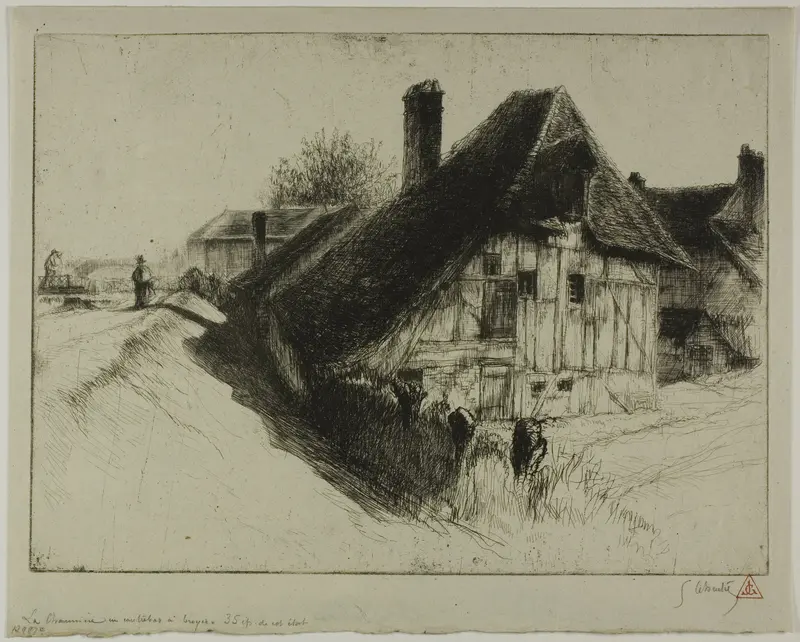 Low-Seated Peasant Dwelling, Troyes Wall Art by Gustave Leheutre - High-Resolution Digital Print