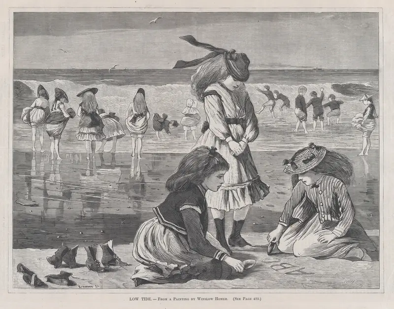 Low Tide (from "Every Saturday," Vol. I, New Series) Wall Art by Winslow Homer - High-Resolution Digital Print