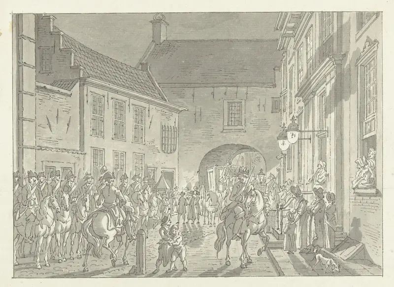 L.P. van de Spiegel naar de Gevangenpoort gebracht, 1795 Wall Art by Jan Bulthuis - High-Resolution Digital Print