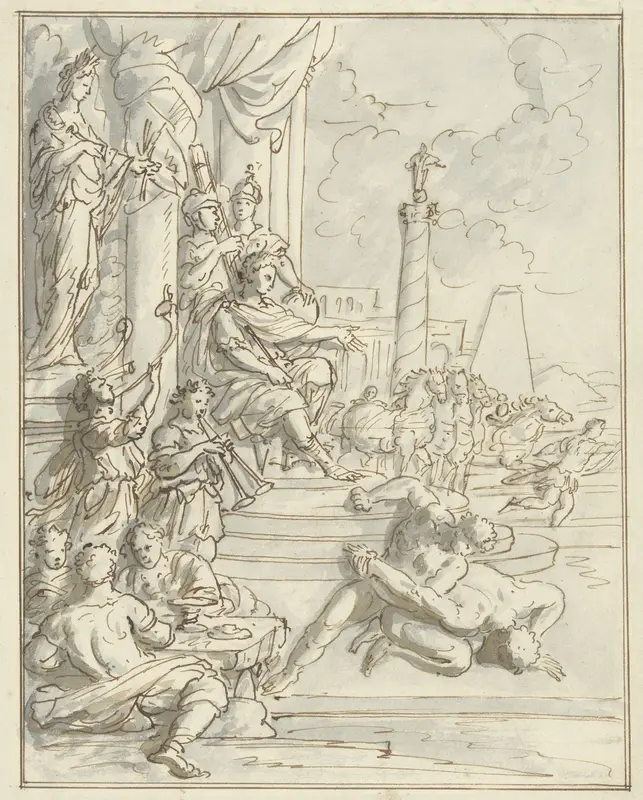 Lucius Aemilius Paullus laat te Amphipolis feesten aanrichten Wall Art by Elias van Nijmegen - High-Resolution Digital Print