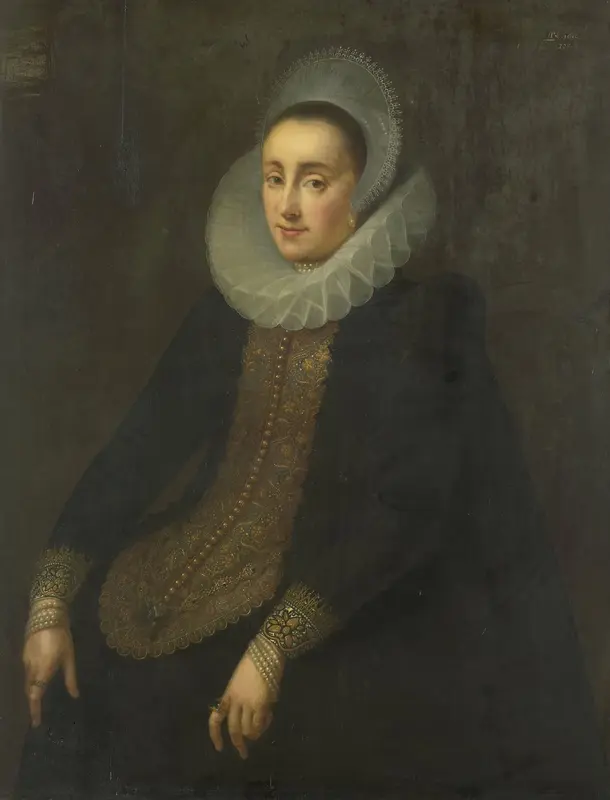 Lucretia del Prado. Echtgenote van Jeremias Boudinois Wall Art by Gortzius Geldorp - High-Resolution Digital Print