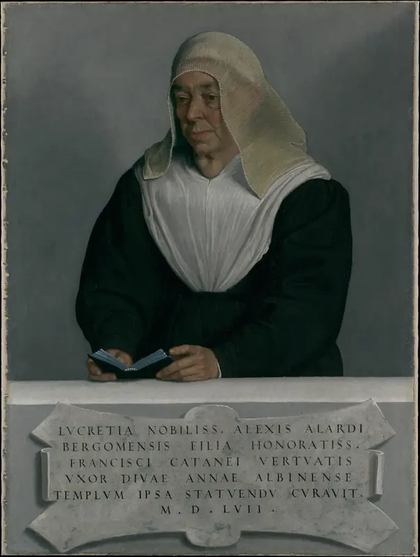 Lucrezia Agliardi Vertova (1490?–1558) Wall Art by Giovanni Battista Moroni - High-Resolution Digital Print