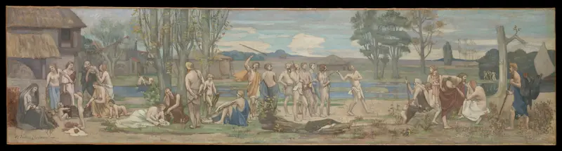 Ludus pro patria (Patriotic Games) Wall Art by Pierre Puvis de Chavannes - High-Resolution Digital Print