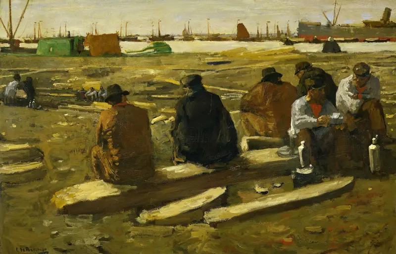 Lunchtime at the Building Site on the Van Diemenstraat in Amsterdam Wall Art by Unknown - High-Resolution Digital Print