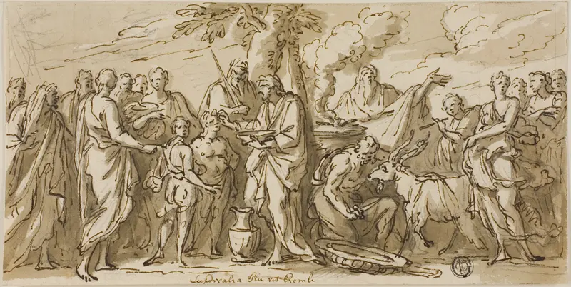 Lupercalia (recto), and Sketches of Figures (verso) Wall Art by James Thornhill - High-Resolution Digital Print