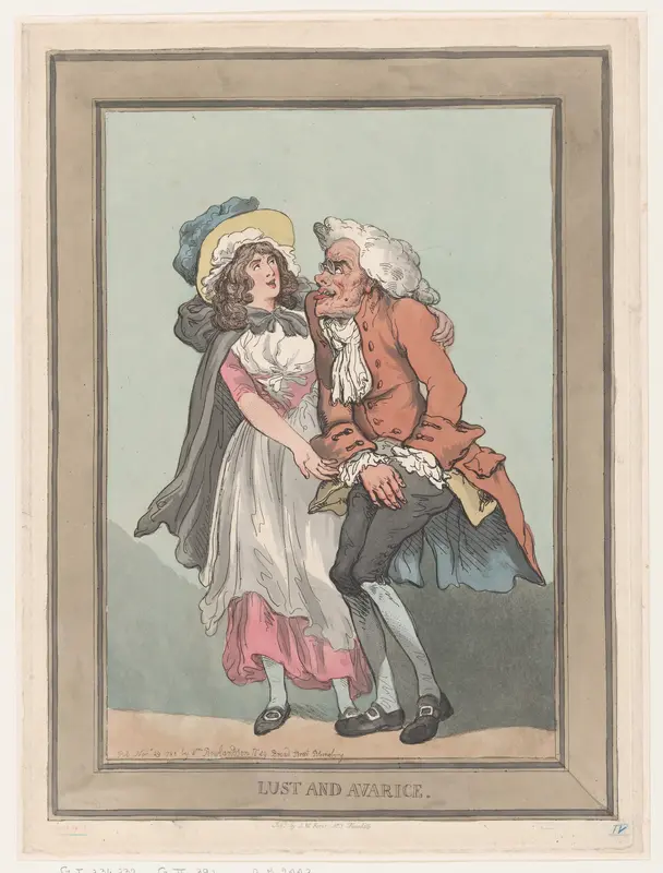 Lust and Avarice Wall Art by Thomas Rowlandson - High-Resolution Digital Print