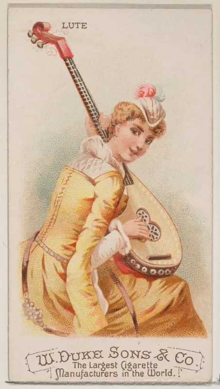 Lute, from the Musical Instruments series (N82) for Duke brand cigarettes Wall Art by W. Duke, Sons & Co. - High-Resolution Digital Print