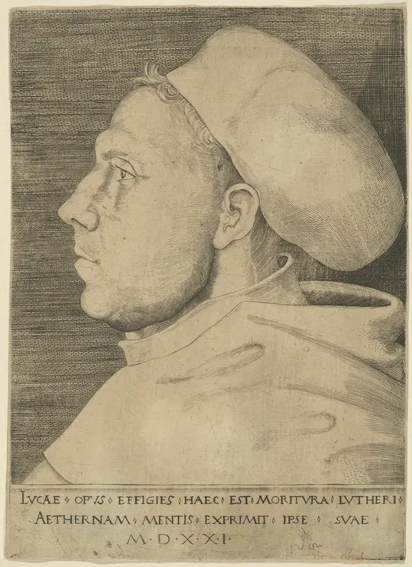 Luther as an Augustinian Friar, with Cap Wall Art by Lucas Cranach the Elder - High-Resolution Digital Print