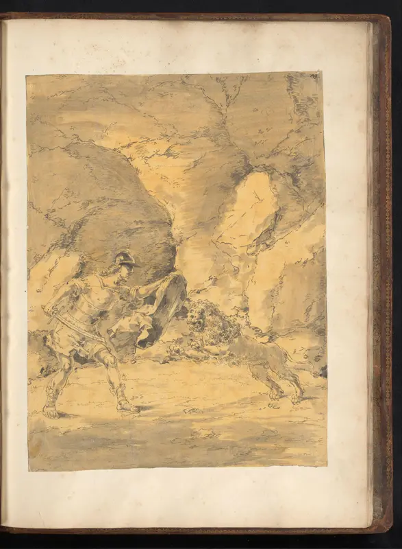 Lysimachus vecht tegen een leeuw Wall Art by Leonaert Bramer - High-Resolution Digital Print