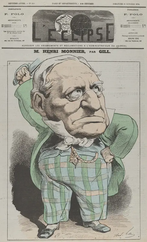 M. Henri [sic] Monnier, from "L'Éclipse" Wall Art by André Gill - High-Resolution Digital Print