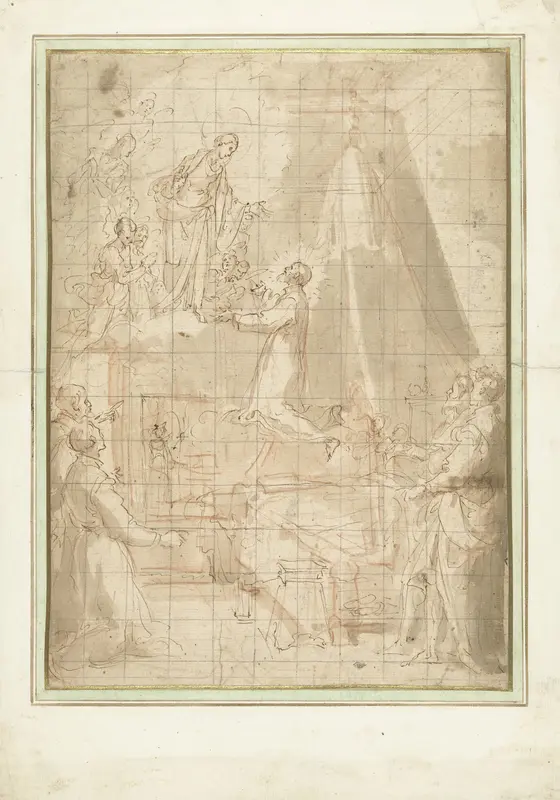 Maagd Maria verschijnt aan de heilige Filippo Neri Wall Art by Bernardino Poccetti - High-Resolution Digital Print