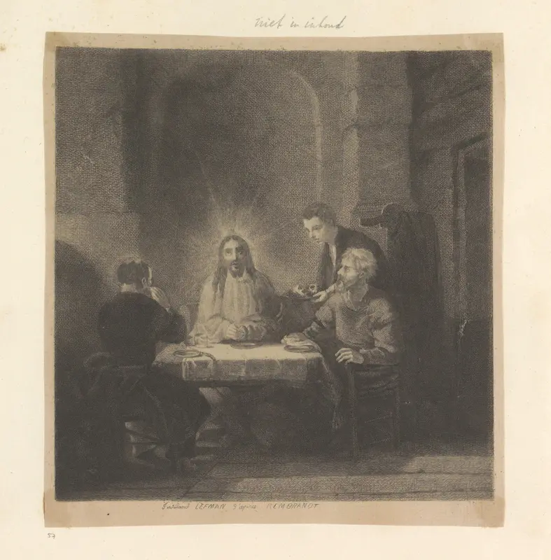 Maaltijd te Emmaüs Wall Art by Henry Louis Basan - High-Resolution Digital Print