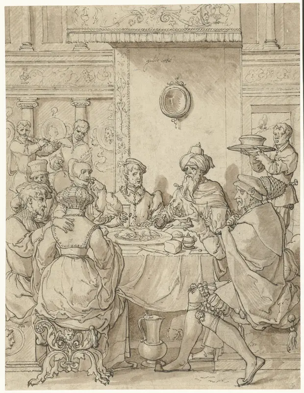 Maaltijd van Esther en Ahasverus Wall Art by Jan Swart van Groningen - High-Resolution Digital Print